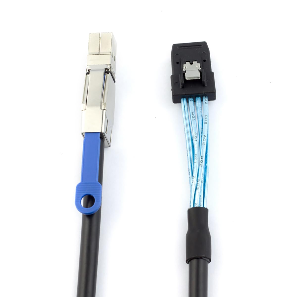 SFF-8644 SFF-8087 12Gbps 28AWG 10 (1M) Mini SAS HD with IC to Server Stacking Cable High Speed Ohm Data Cable, Black