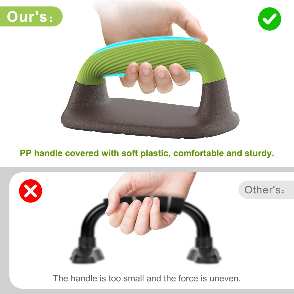 Lifeswell Push Up Bars – Ergonomic Pushup Handles for Floor Strength Training, Non-Slip Push-Up Stands with Soft Grip, Pushups Bars for Home Gym Workout, Olive Green
