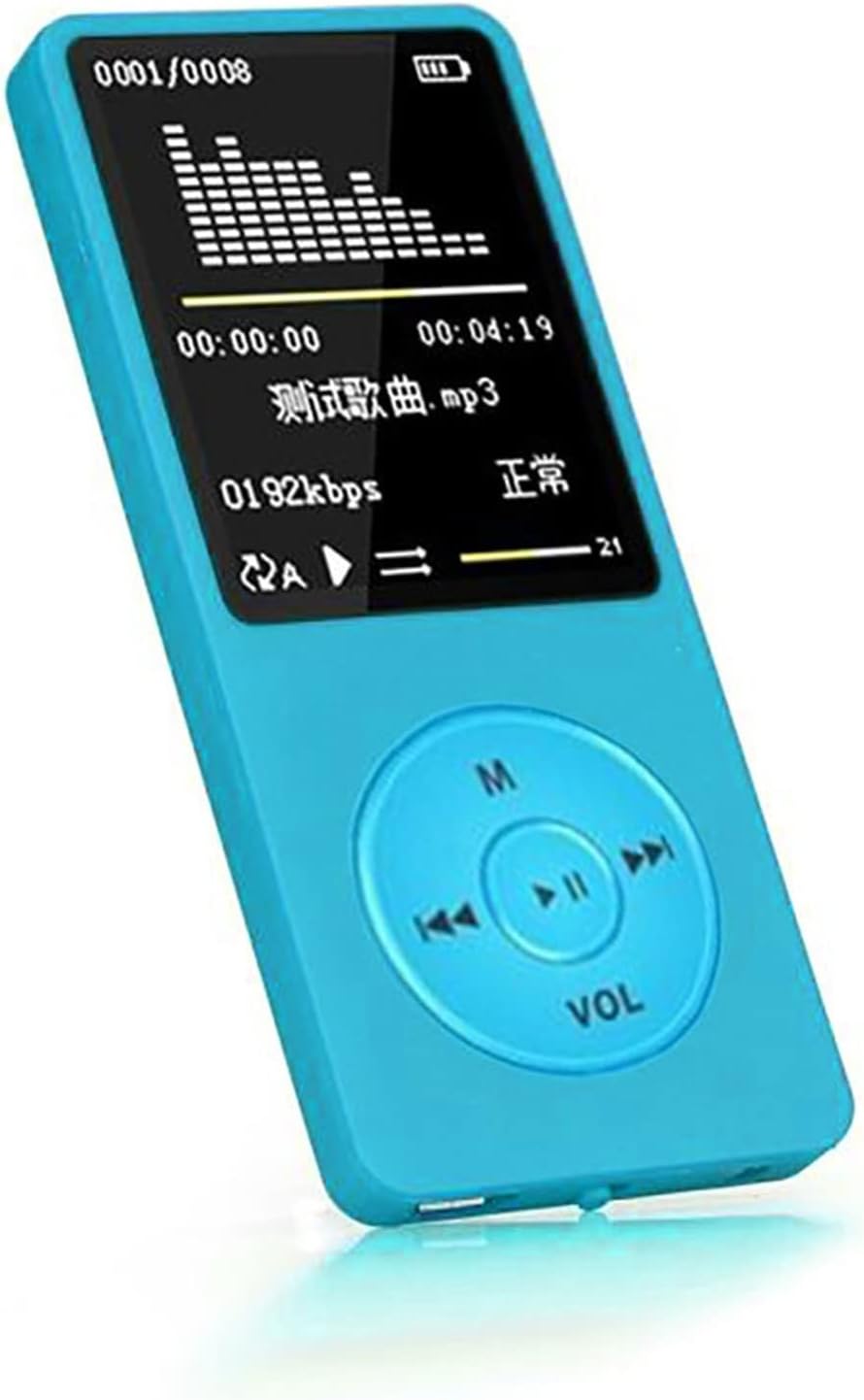 Lovskoo Mp4 70 128GB, Mp3 Mp3 Mp4 Blue Player with Headphone Hours Playback, Up to Player for Sports, Travelling