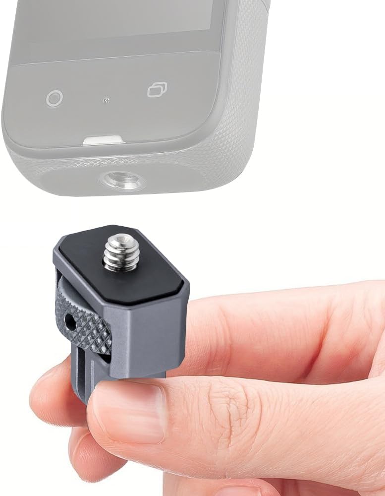 Generic 1/4" Insta360 CNC Aluminum Camera Mount Adapter - Universal GoPro DJI Tripod Converter with Locking Ring