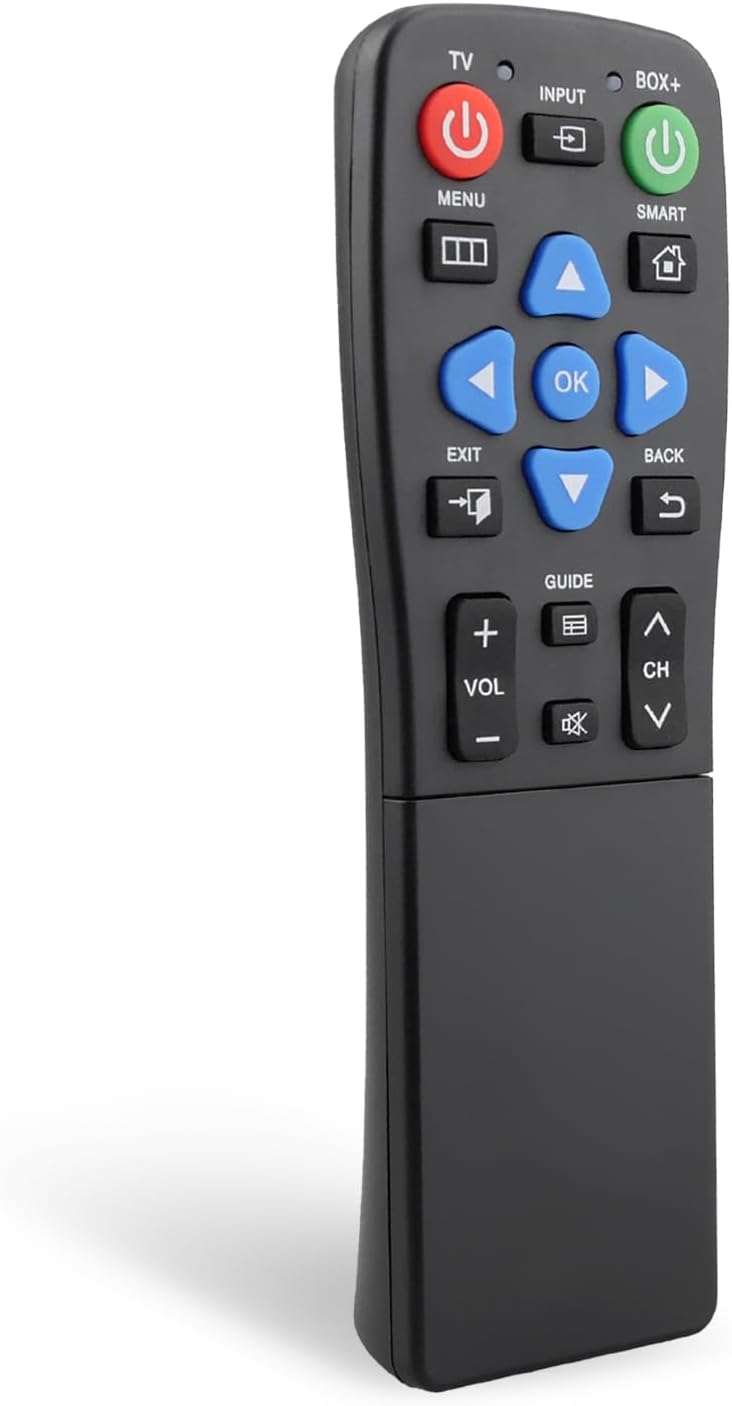 FurnyQuaint 4-in-1 Set 2-Device Big Button TV Remote Waterproof Control Remoto Universal for Seniors with Learning