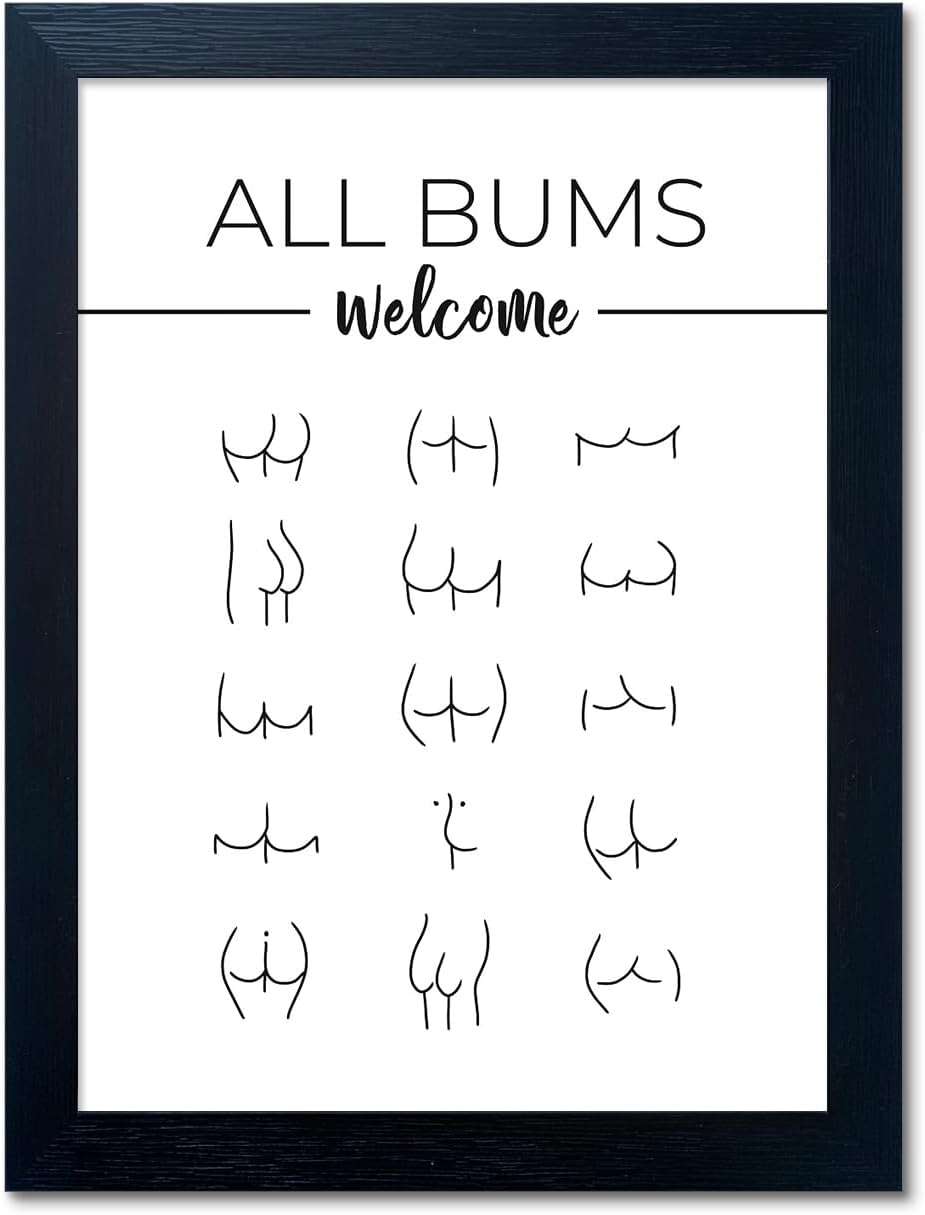 Regine Switzerland Funny Bathroom Wall Art - Humorous Black and White Canvas Print for Guest Toilets