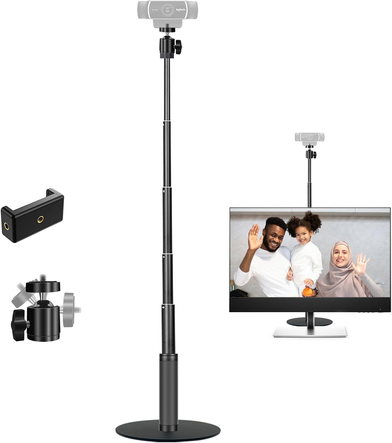 JCWINY 28 Inch C922 C930e C920S C920 C615 C960 C920x 4K N60 Webcam Stand, Web Cam Stand for Desk, Adjustable Webcam