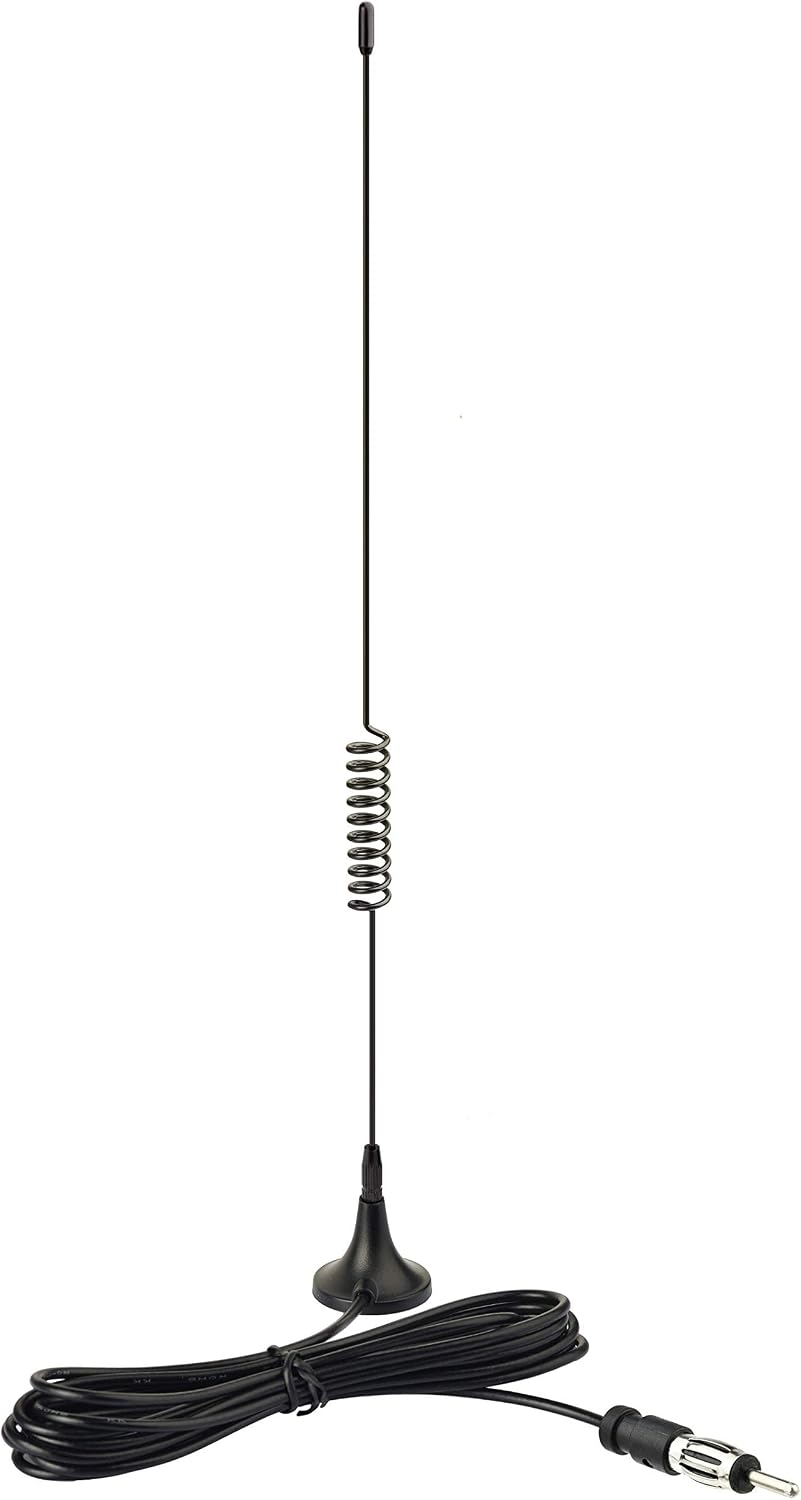 BINGFU Universal Car Stereo FM AM Radio Antenna Magnetic Base Aerial for Vehicle Truck SUV Truck RV Marine Boat Car