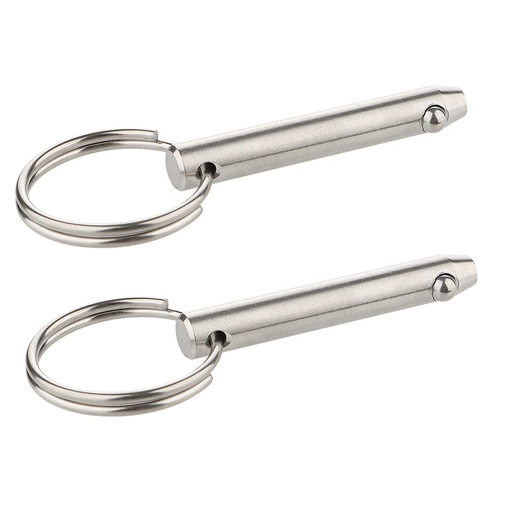 2 Pcs Quick Release Pin, Diameter 5/16"(8mm), Overall Length 2.17"(55mm), Usable Length 1.54"(39mm), Full 316 Stainless Steel, Bimini Top Pin, Marine Hardware