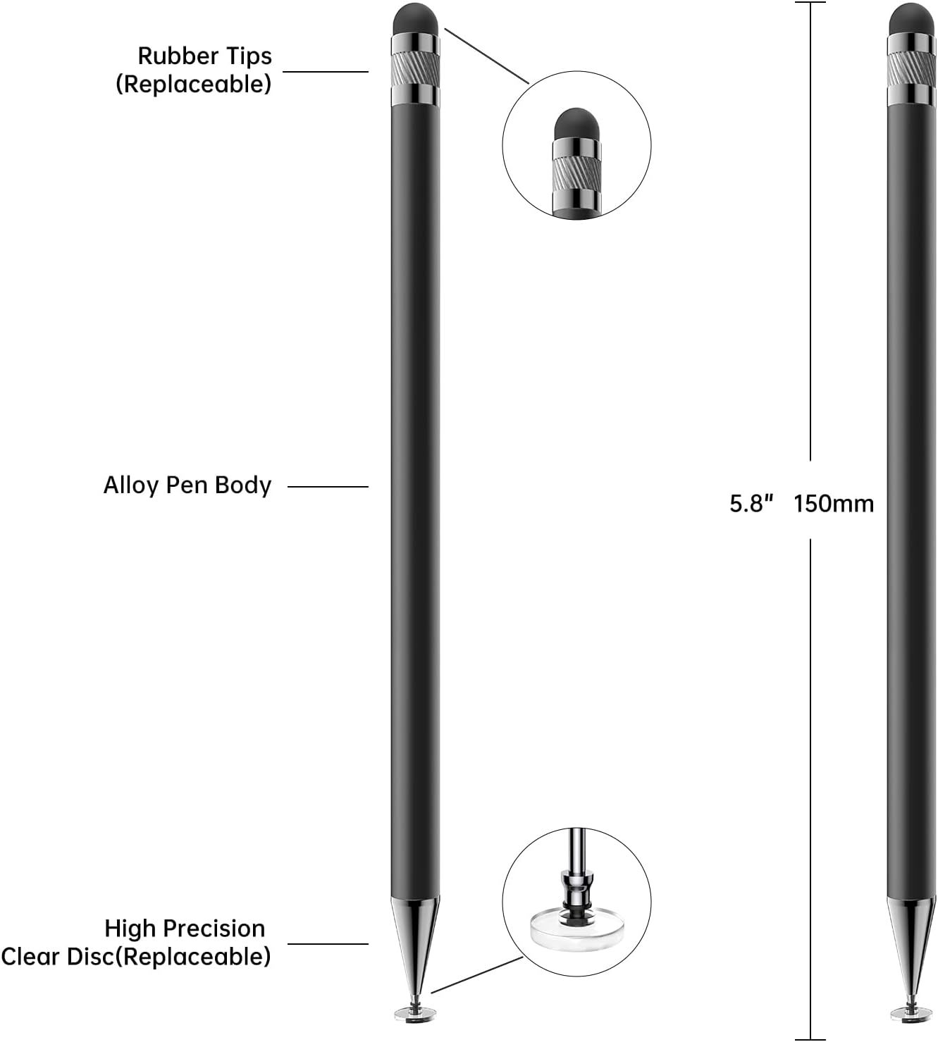 Bopomofo (10 2-in-1 Stylus Pcs), Stylus Pen for Touchscreen, High Precision and Sensitivity, Suitable