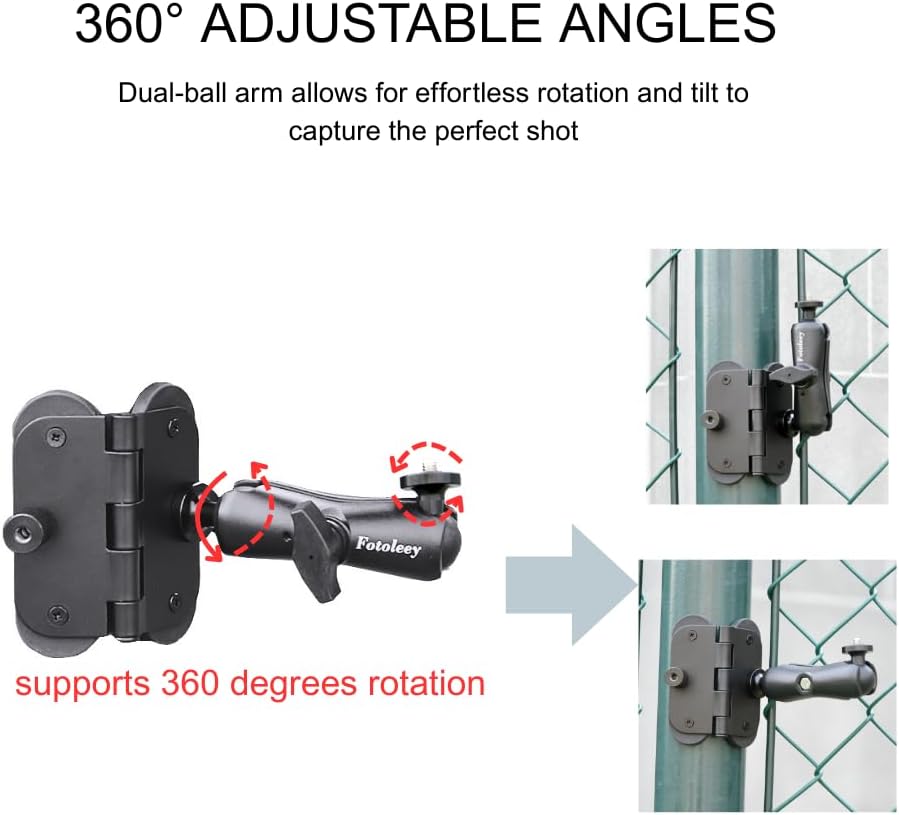 Fotoleey 360 14/13/12, 12/11 Magnetic Phone Fence Post Mount for Mevo Start- Quick Install, Adjustable with Weather