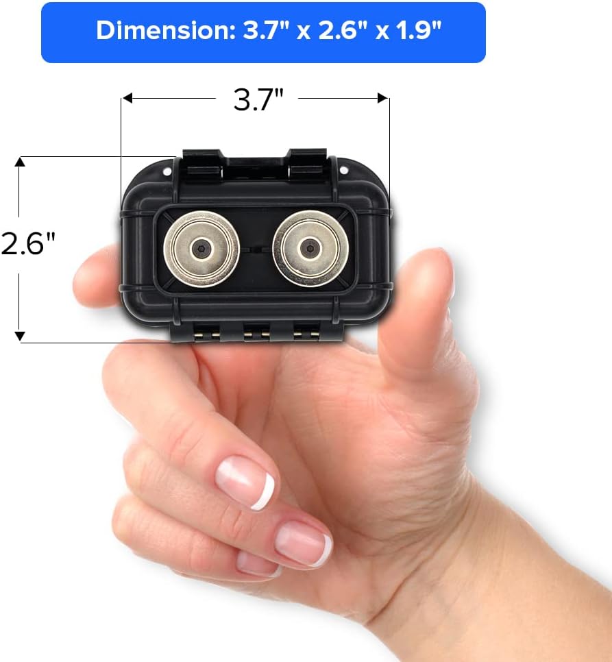 Family1st Weatherproof Magnetic Case for GPS Tracker Device for Vehicles, AirTag, Key Holder Under Vehicles