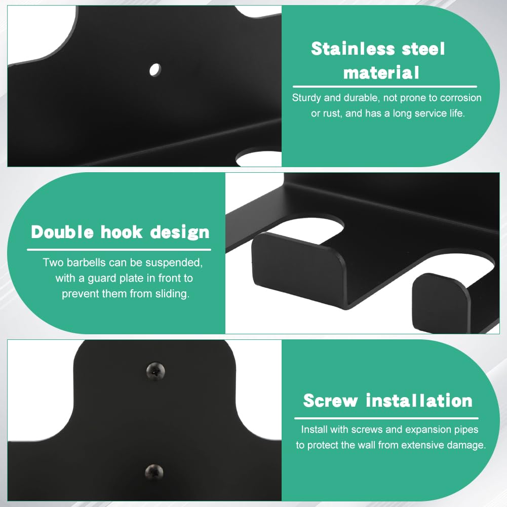 Barbell Wall Holder, Garage Gym Bar Wall Rack, Vertical Barbell Mount Rack, Space Saving Commercial or Home Gym Accessory,Holds Under 30mm Bar Size