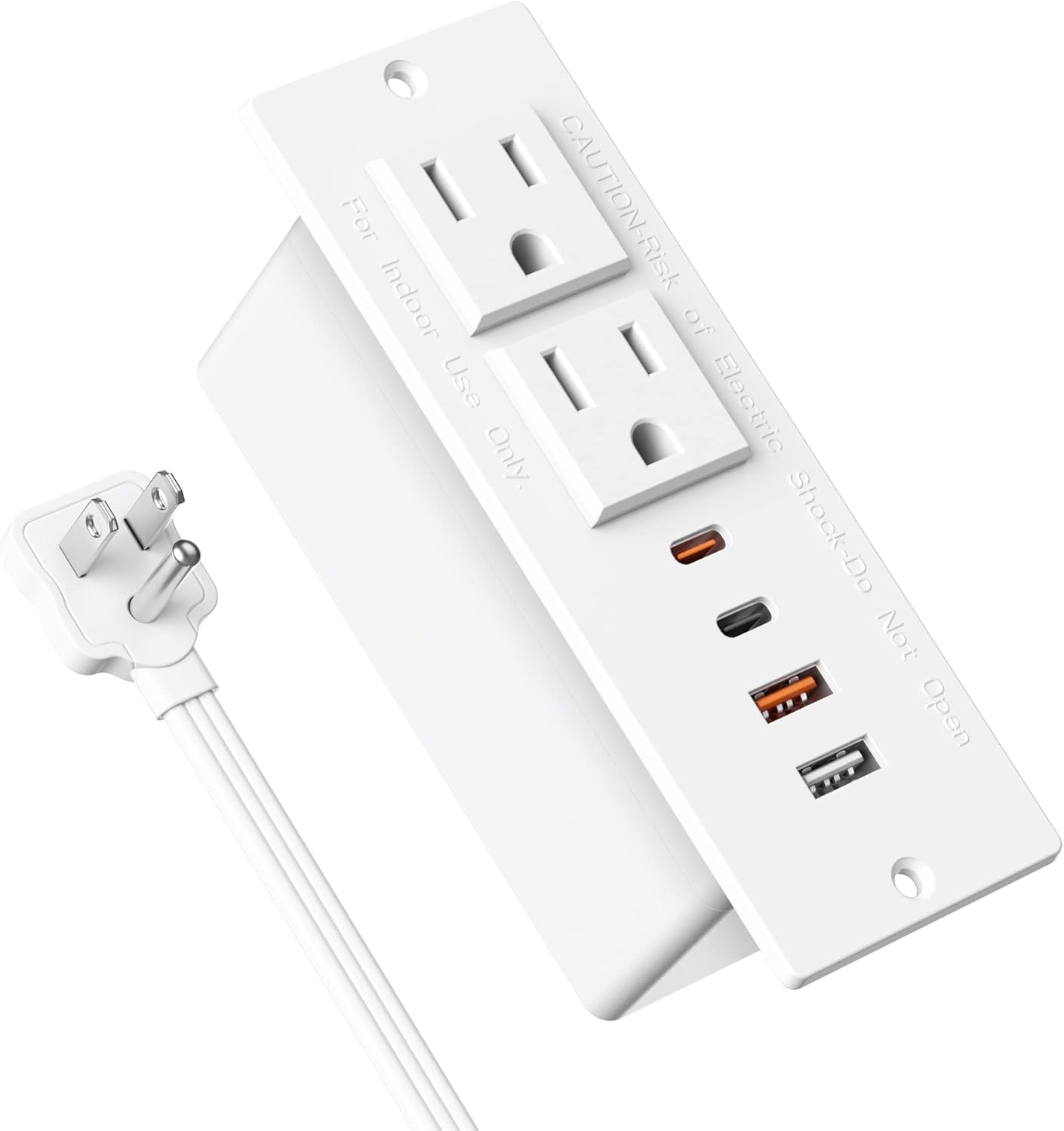 Jgstkcity 30W Strip,2 4 Table,6ft Recessed Power Strip with USB C,Ultra Thin Flat Plug Power Outlets USB