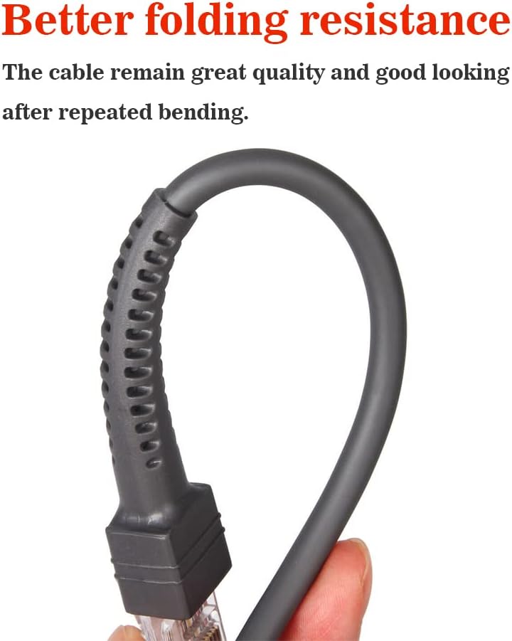 RJ45 RS232 DS3578 DS9808 DS9808 DS6608 DS4208 (3M 9FT RS232 Barcode Scanner Cable to Straight Cable for Symbol Zebra /