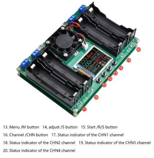 DWEII 1pcs 18650 18650 (4 Lithium Battery Capacity Tester Module MAh MWh Digital Battery Power Detector Module Tester