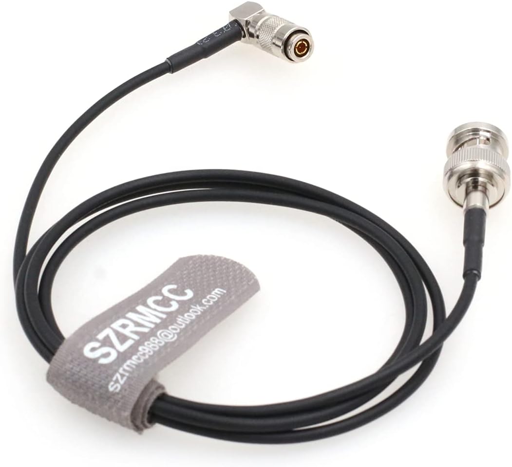 SZRMCC DIN1.0 2.3 RG174 75ohm 4K (1m/3.2ft) Right Angle Male to BNC Male HD SDI Coaxial Cable for Video Camera Monitor