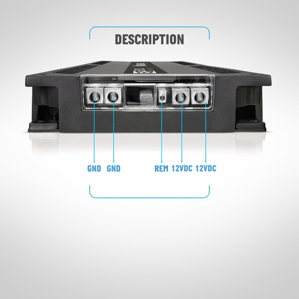 Banda Audioparts Viking 15000 Car Audio Amplifier Mono Block 1 Channel 15000W RMS 1 Ohm Stable High Power Aluminum Chassis Subwoofer Woofer Car Audio Amp