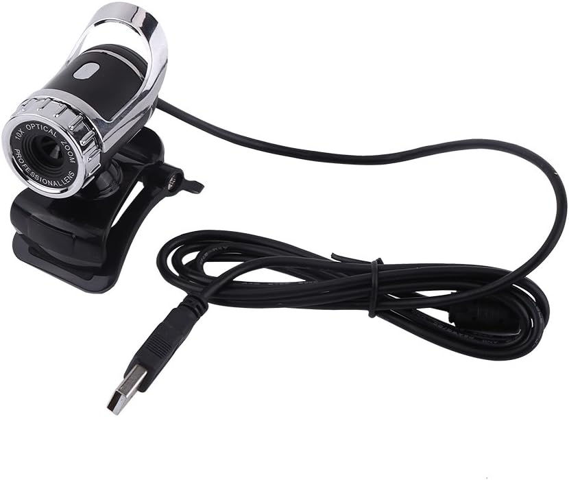 12M 360 20 Web Camera with HD Video Rotating Stand Built-in Microphone Compatible with PC and Laptop Silver Clip On USB