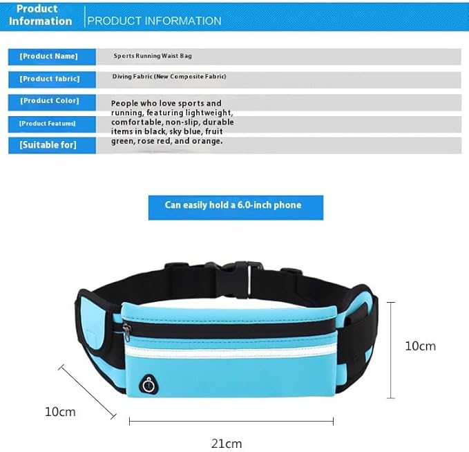 Adjustable Elastic Fitness Fanny Pack for Sports, Running Belt Waist Pack, Waterproof Sports Fanny Pack,Outdoor card wallet，Leisure travel wallet，5 color options available (green)