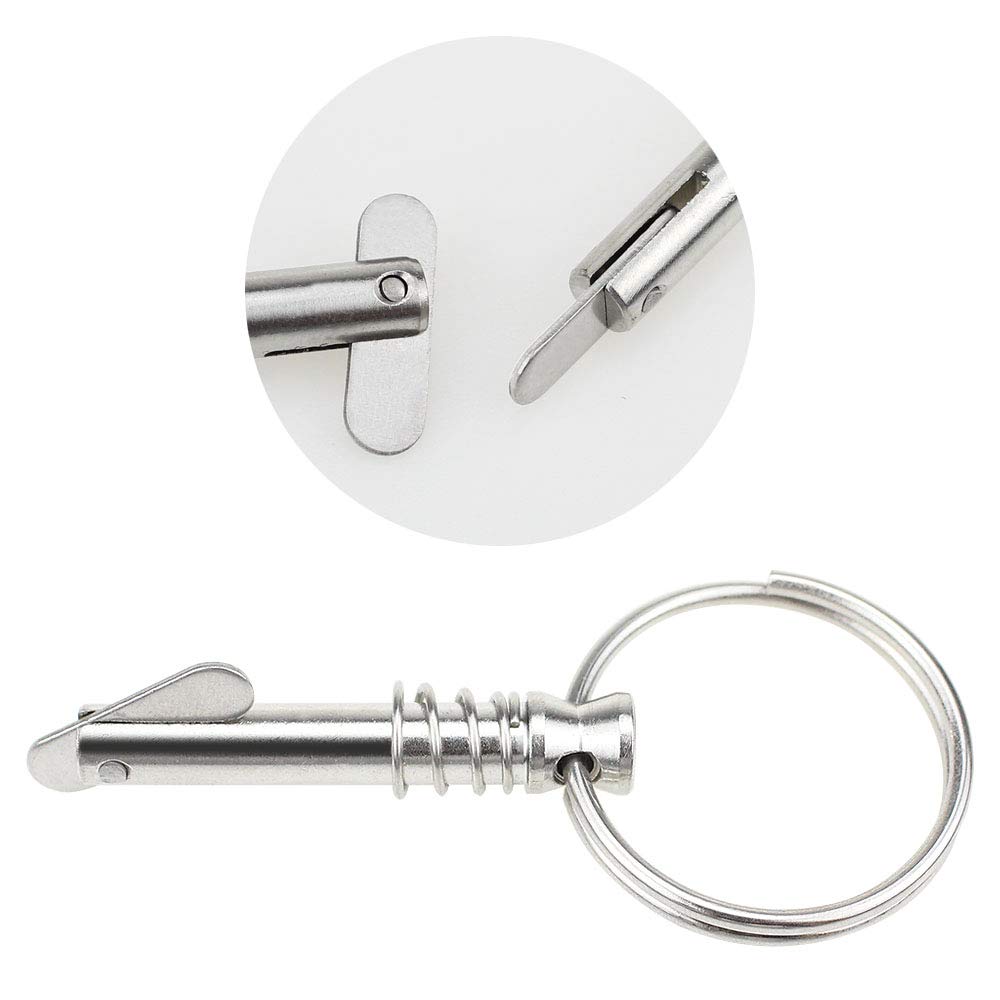 Hysagtek 6 Pcs Bimini Pins 1/4" Diameter Bimini Top Hardware, Quick Release Pin Boat Canopy Pins for Boat Canopy Marine Hardware, 316 Stainless Steel with Pull Ring