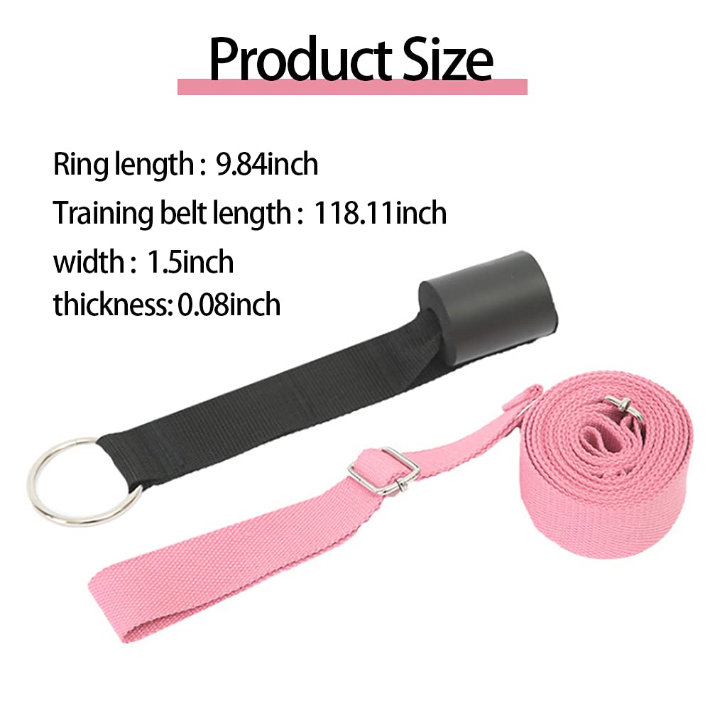 Door Leg Stretcher, Door Flexibility & Stretching Leg Strap - Great for Ballet Cheer Dance Gymnastics or Any Sport Leg Stretcher Door Flexibility Trainer Premium Stretching Equipment (pink)