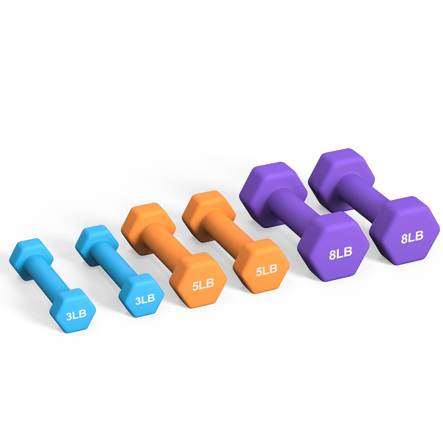 Portzon Weights Dumbbells Set with Various Color and Weights and Compatible, 1-15 LB, Anti-Slip, Anti-roll, Hex Shape