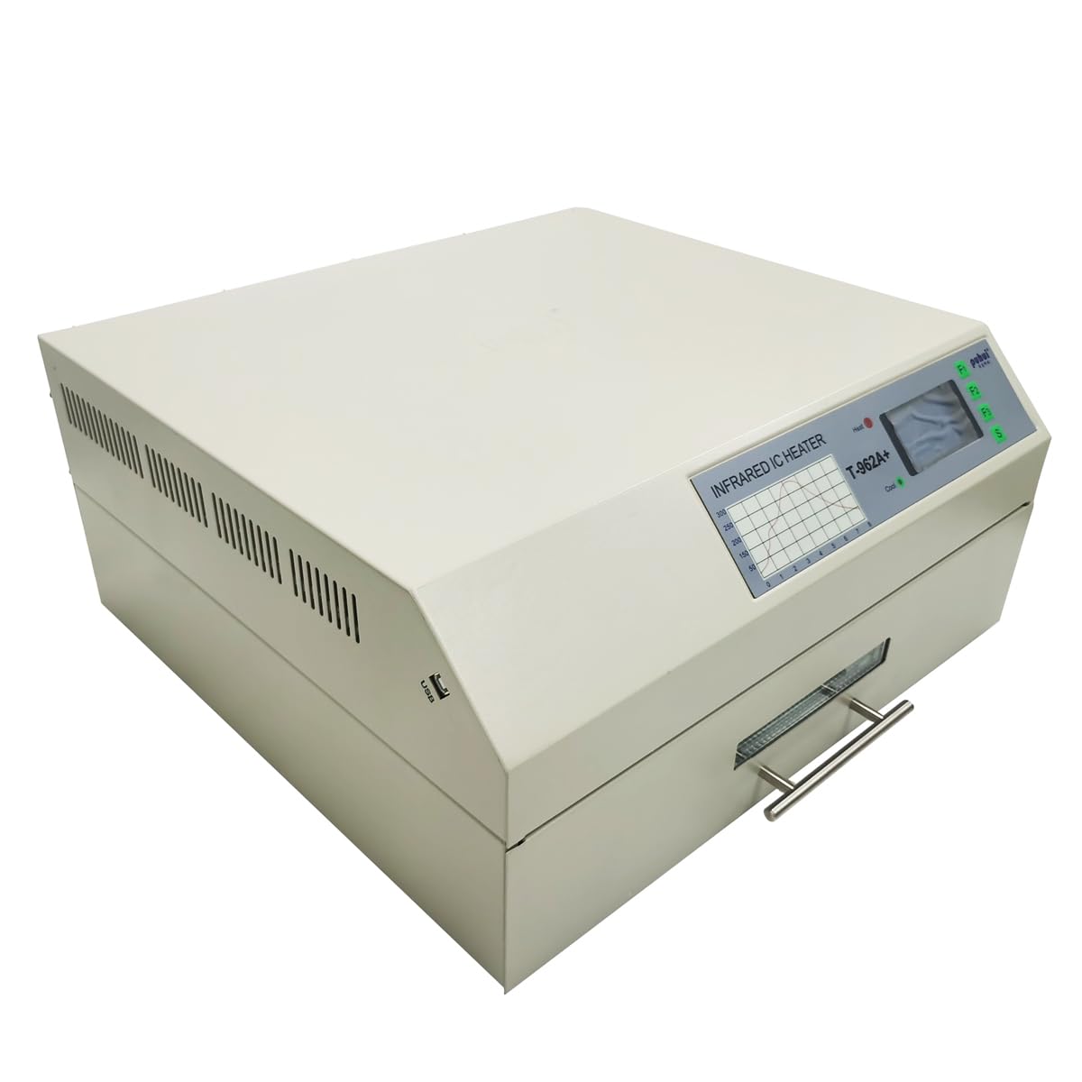 INTBUYING 110V Reflow Oven T962A+ 2300W Micro-computer Control Reflow Soldering Machine with 17.7x14.6 Inch Soldering Area Drawer Type Lead Infrared IC Heater Free Reflow Soldering Machine