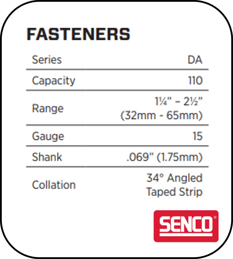 Senco TN51P1P 2-1/2” 15 Gauge Pneumatic Finish Nailer, Power Finish Nailers