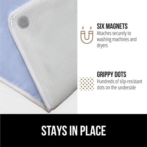 GORILLA GRIP The Original Ironing Board Cover and Pad, Silicone Coating, 400°F Scorch Resistant Thick Padding, Heavy Duty Iron Covers Standard Boards, Hook and Loop Fastener Strap, Blue 28x24