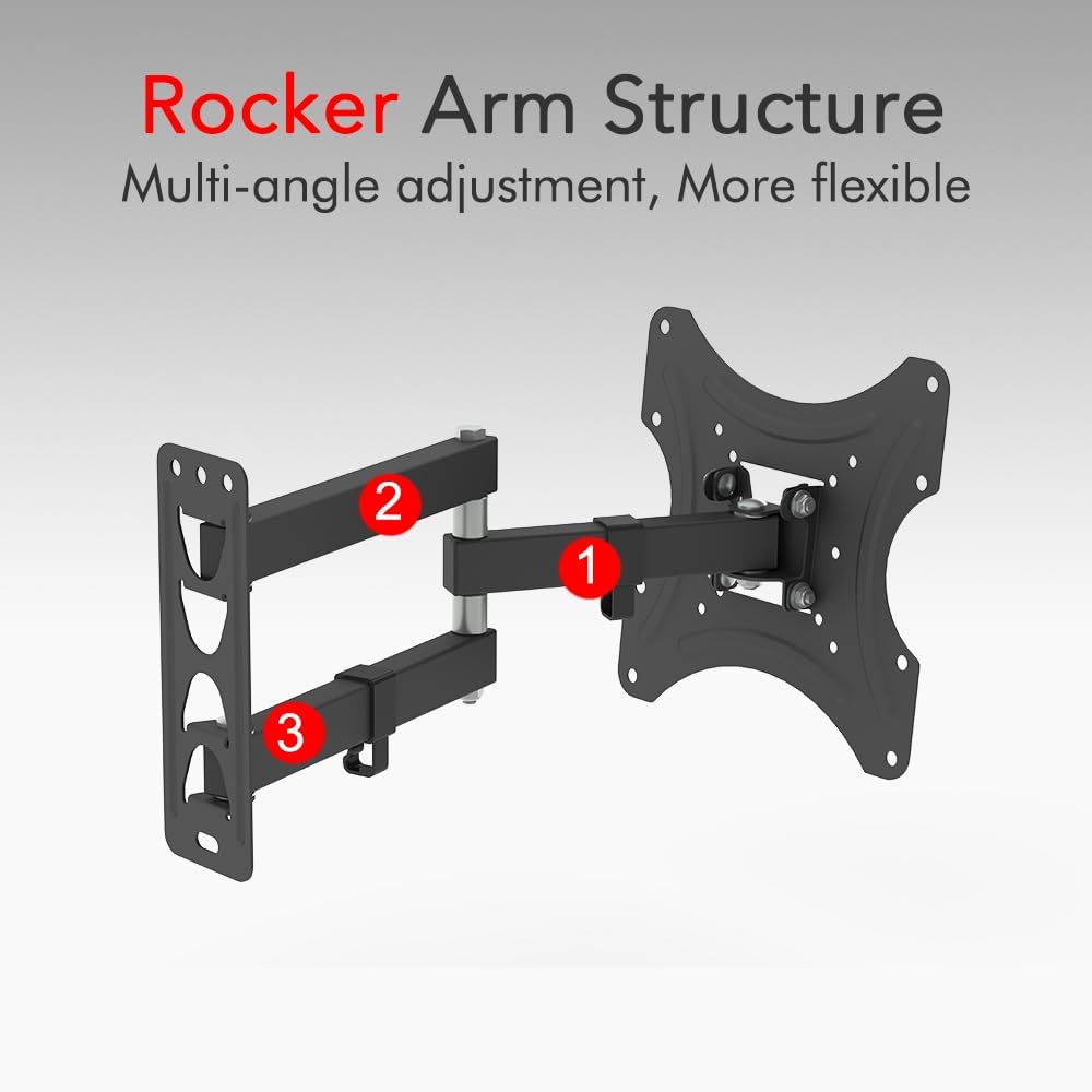 Generic 26-50" Adjustable Wall Mount Bracket Rotatable TV Stand with Spirit Level