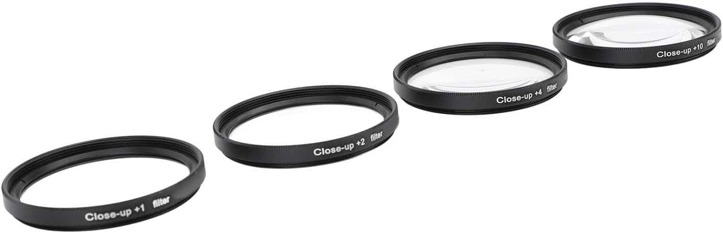 Yunir +1, +2, +4, +10 (62mm) Close Up Macro Lens Filter Kit with Lenses for Photography, Optical Glass Filters, Double