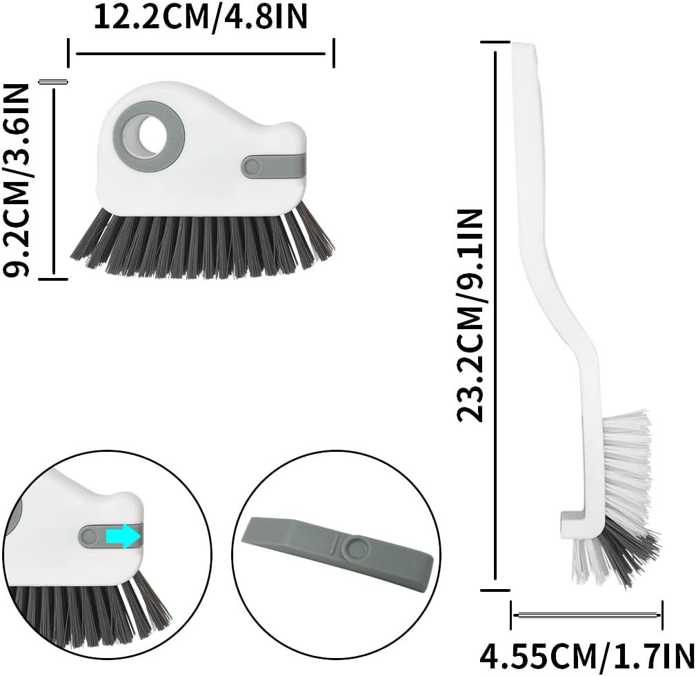 Skiennix 2-in-1 Groove Cleaning Brush - Multifunctional Grout Cleaner Tool for Window Tracks & Sills