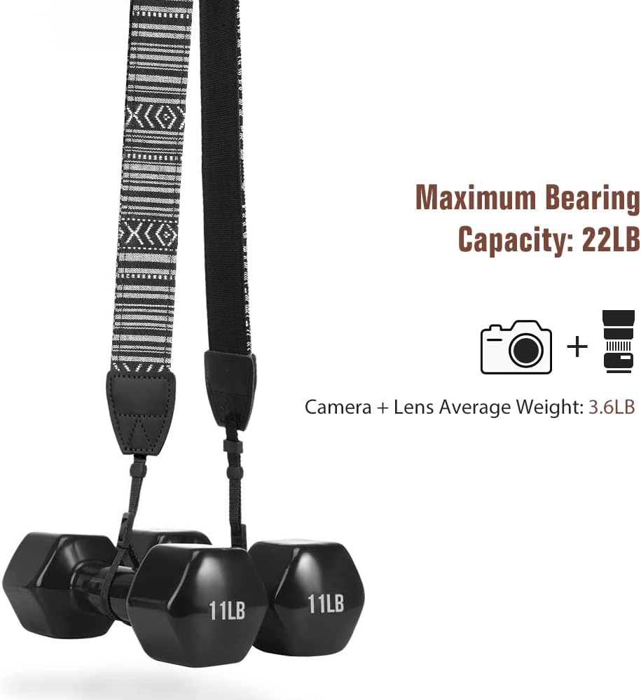 MoKo Camera Strap, Retro Cotton Canvas Woven Strap Universal Shoulder Neck Sling Belt for ALL DSLR/SLR Cameras