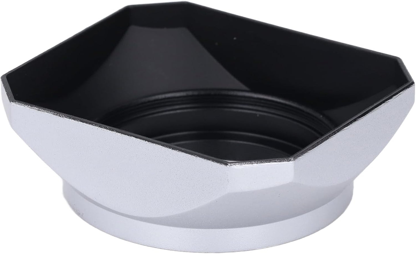 40.5mm Lens Hood for Mirrorless Camera Silver Retro Square Lens Shade Compatible with DSLR and Mirrorless Lenses