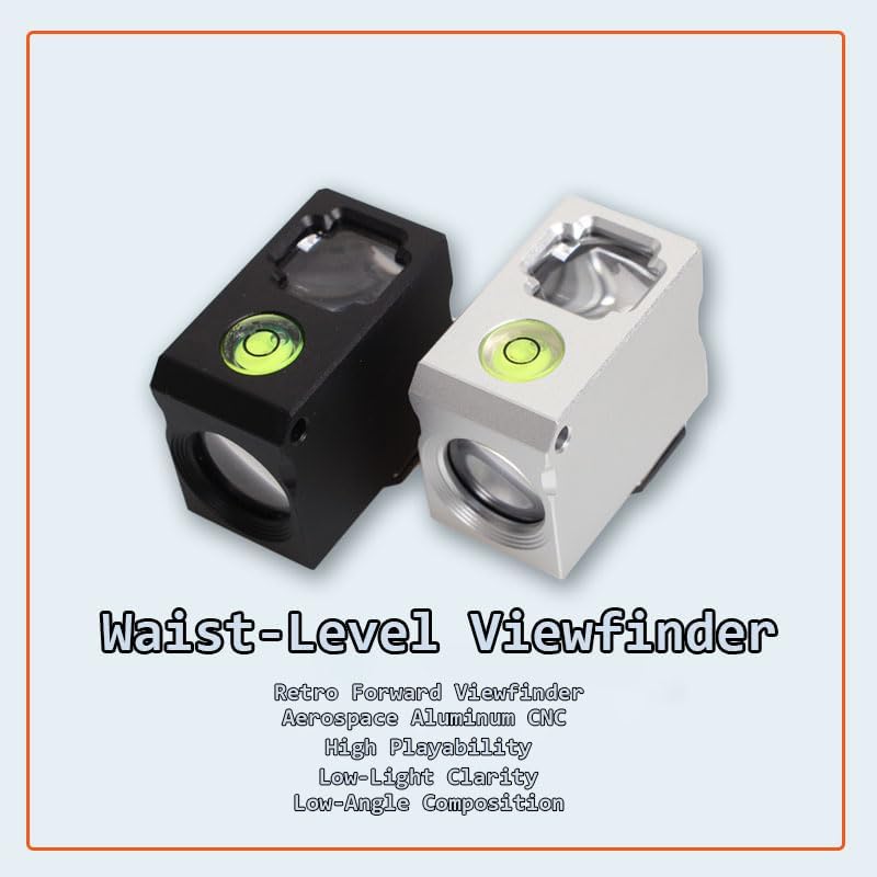 MsCalido Universal Camera Metal Viewfinder, Waist-Level, Hot/Cold Shoe Interface, Film Camera Compatible (Plastic