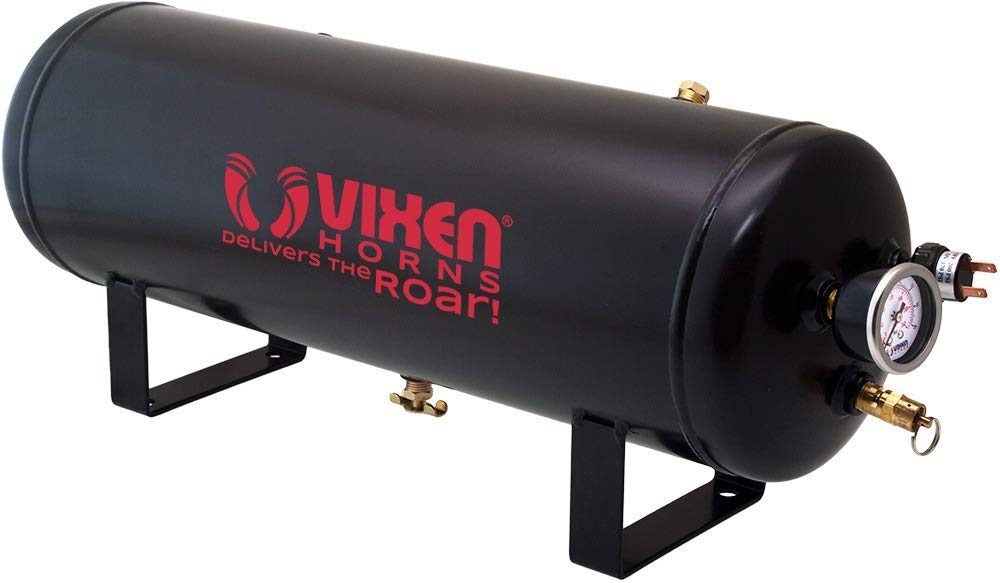 Vixen Horns Train Horn Kit for Trucks/Car/Semi. Complete Onboard System- 200psi Air Compressor, 2.5 Gallon Tank, 3 Trumpets. Super Loud dB. Fits Vehicles like Pickup/Jeep/RV/SUV 12v VXO8325/3114B