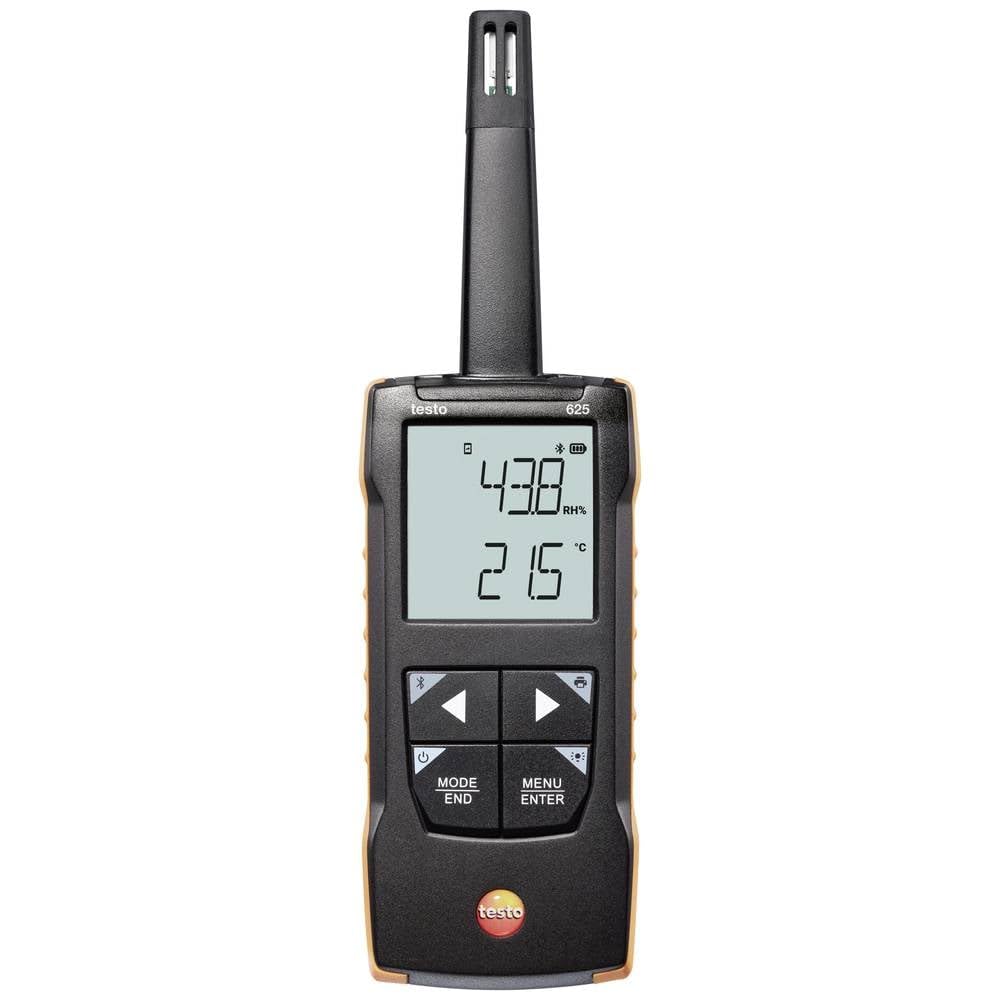 Testo 625 Hygrometer – Digital Humidity Meter for Air Temperature and Humidity – Wet Bulb Thermometer with Calculation of Dew Point - Hygrometer Indoor Humidity with App Compatibility