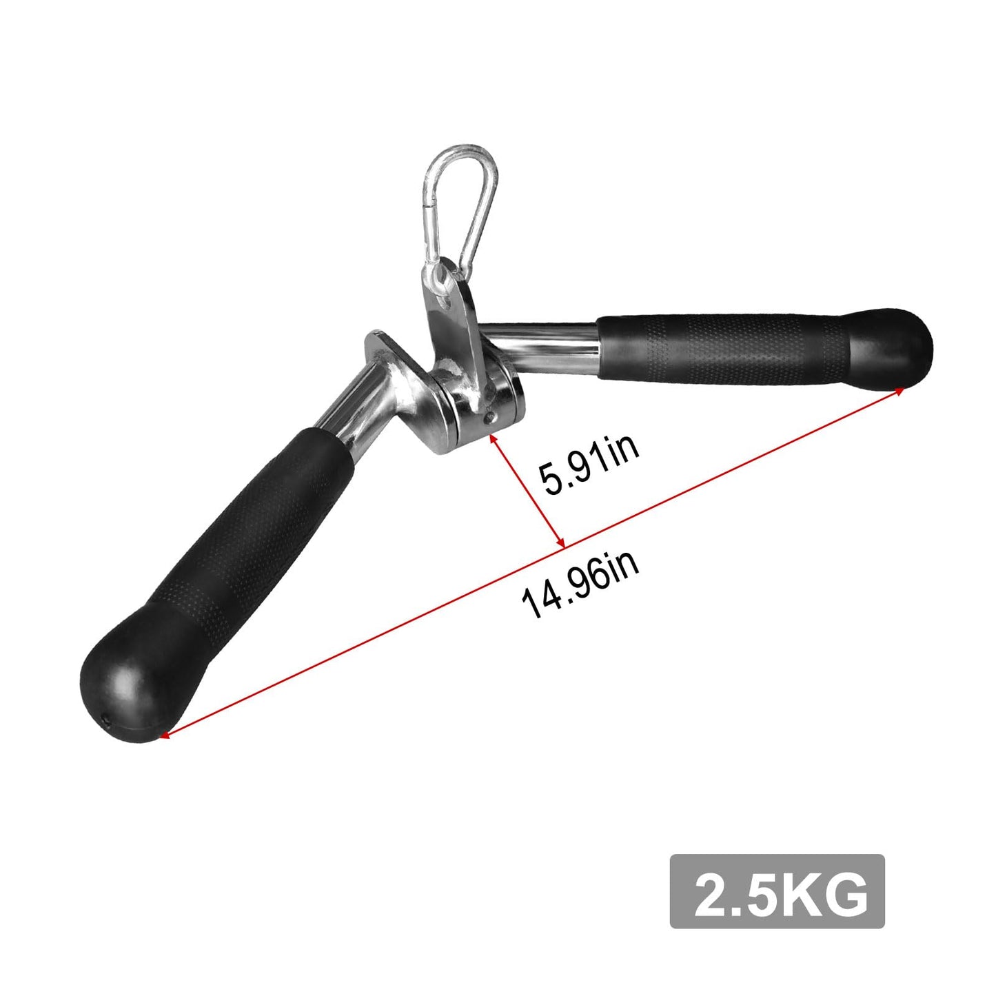 plzzree V-bar Tricep Press Down Bar - Pulley Cable Machine Attachment Rotating Bar for Home Gym Strength Training Handle with Rubber Handgrips - LAT Pull Down Machine LAT Pulldown Attachments