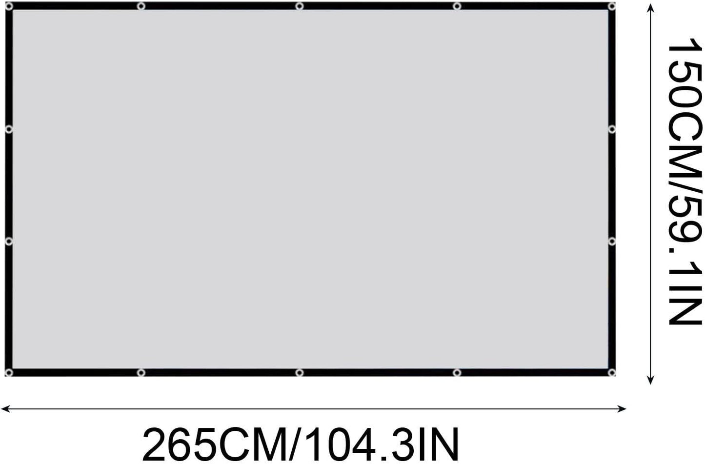 Lovskoo 150 Inch 16:9 Outdoor Projector Screen Washable Movie Screen for Outdoor Use Folding Screen Portable Projector