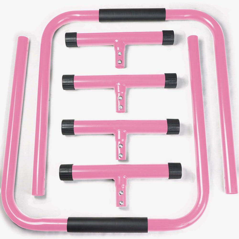Titan Fitness Pink Dip Stand Station, Adjustable Height Upper Body Stabilizer Parallettes, Rated 300 LB for Tricep Dips, Pull-Ups, Push-Ups, L-Sits