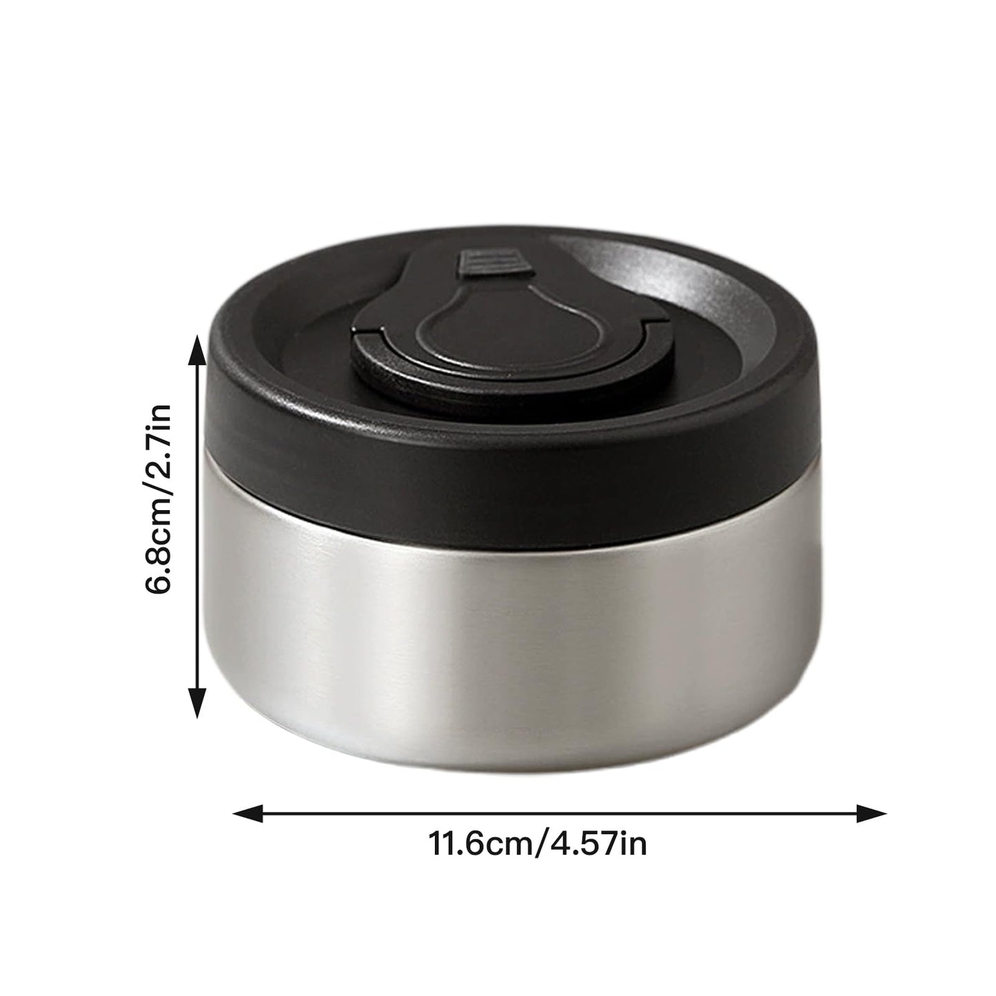 2Pack Thermo for Hot Food, Stackable Insulated Lunch Box - Wide Mouth Vacuum Insulated Stainless Steel Leakproof Bento Box for Office & Outdoor Meals (silver, small)