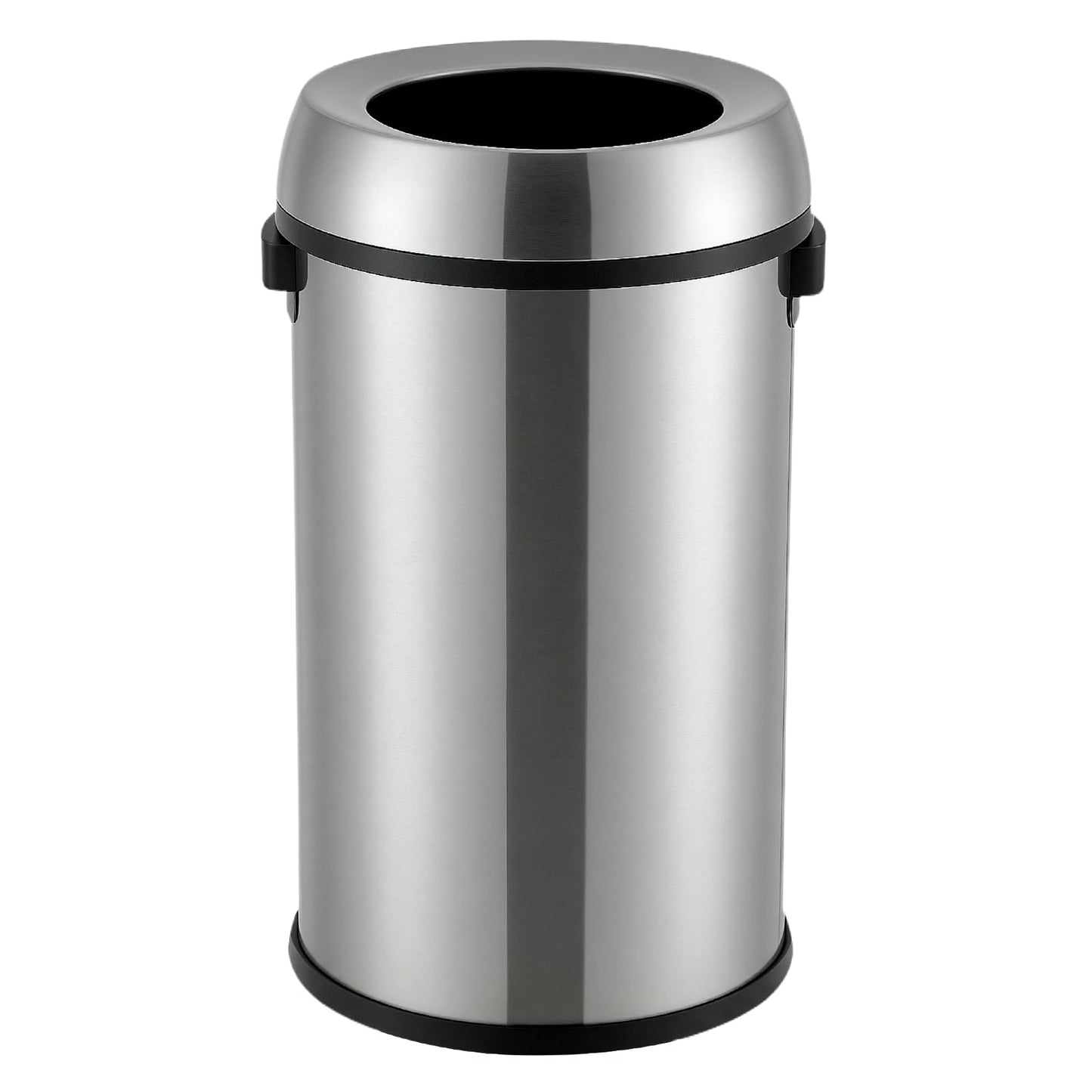 Towallmark 65L/17Gal Heavy Duty Open Top Commercial/Kitchen Trash Can, Fingerprint-Resistant Waste Bin for Office Bedroom Restaurant, Brushed Stainless Steel