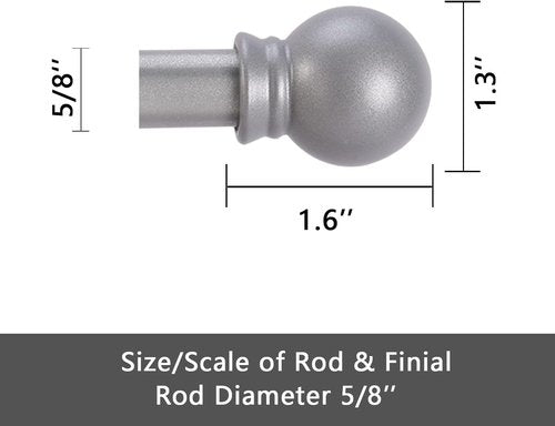 GXOACKJ Decorative Curtain Rods - Heavy Duty Metal, 48-84 Inch, Silver Finish with Brackets