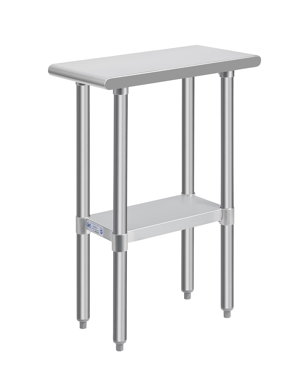 Hally Stainless Steel Table for Prep & Work 24 x 12 Inches, NSF Commercial Heavy Duty Table with Undershelf and Galvanized Legs for Restaurant, Home and Hotel