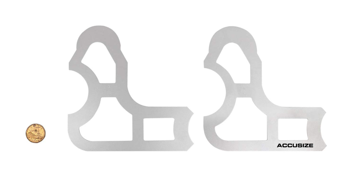 Accusize Industrial Tools 8 Pc Radius Gauge Set 1-1/16'' to 1-1/2'' Gauges without Holder, 3602-5023