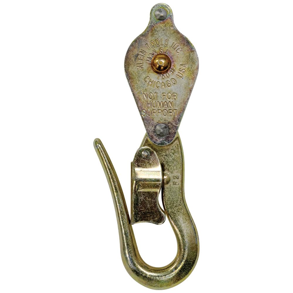Klein Tools H1802-30 Block and Tackle, Made in USA, with Blocks 267 and 268 and Anchor Hook 258