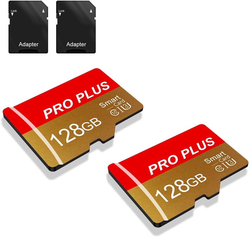 Bliksem 2 Pack 128GB C10 A1 (TF162 128GB) TF Card with Adapter, High Speed Memory Card, UHS-I Memory TF Card