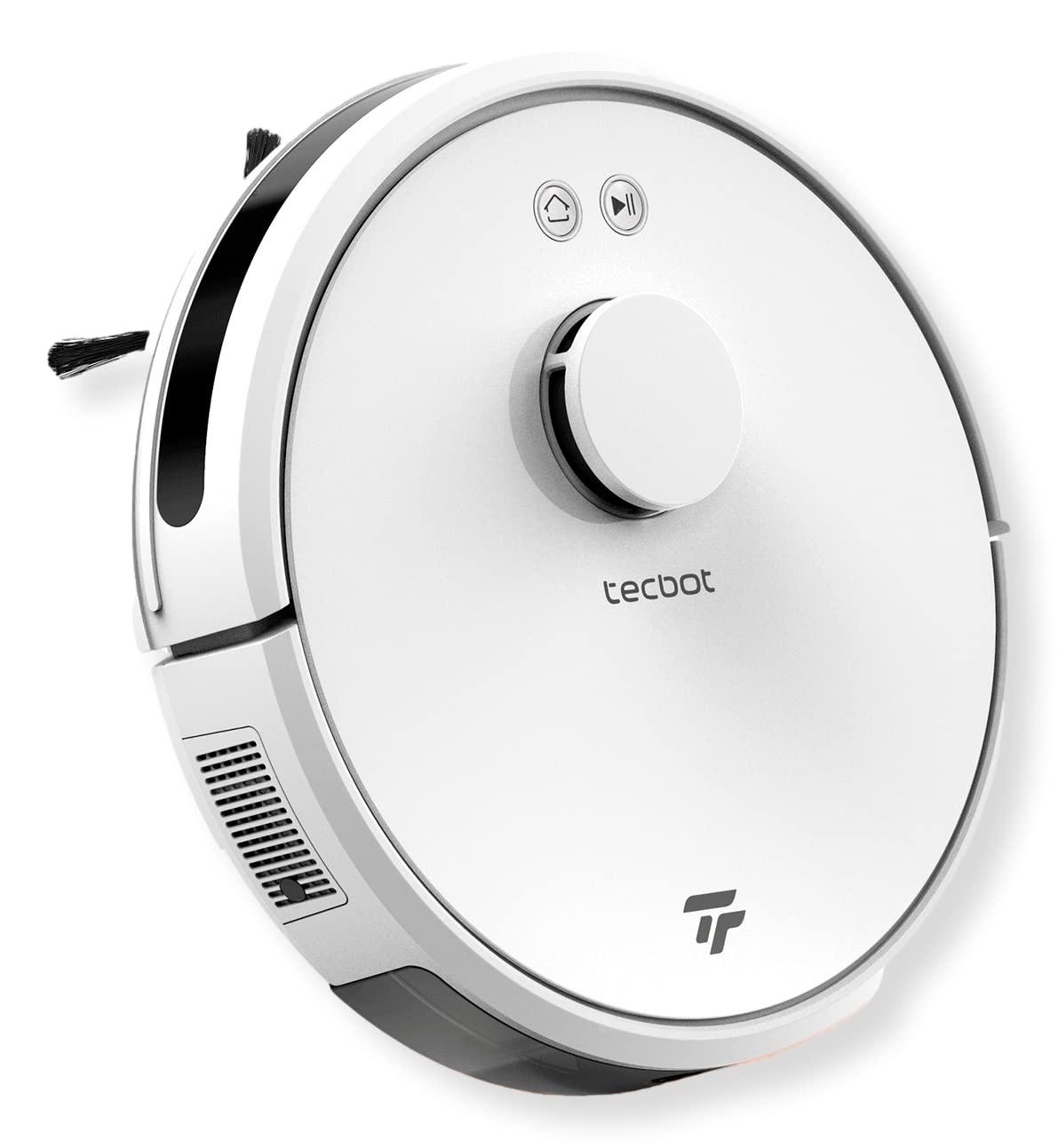 Tecbot S3 Robotic Sweeping/Mopping Vacuum Cleaner with 360-degree LDS Laser Radar Navigation, White; 14.4V, 35W; 1800Pa Suction; 0.6L Dust Bin; 0.45L Water Tank; Anti-Drop Smart Protection