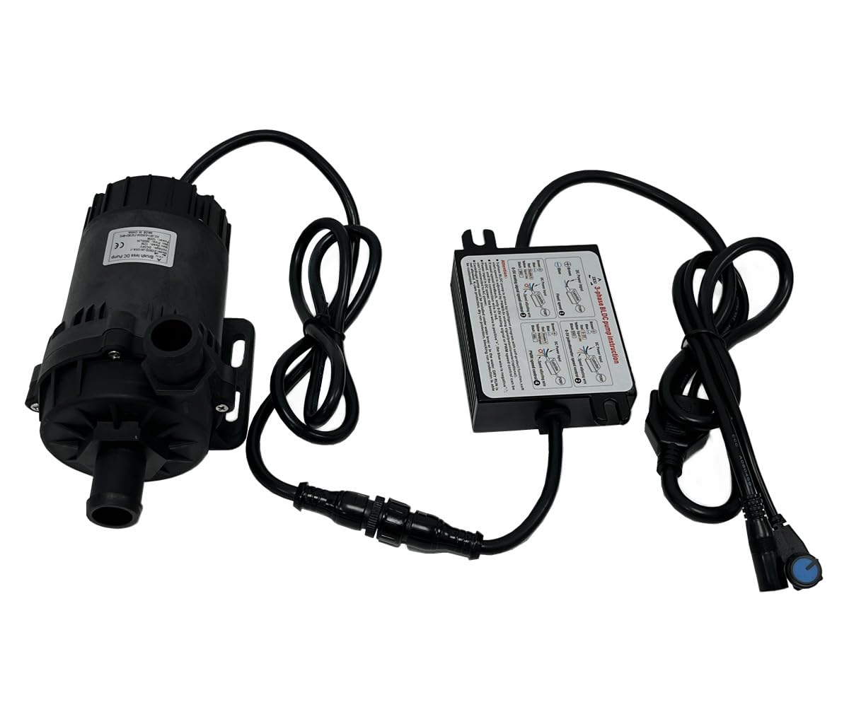SHYSKY High Powerful 24V 120W Small Brushless DC Water Pump DC60D-24120A-1 12m 39ft Lift 1003GPH, Submersible, Speed Adjustable, For Cooling Circulation Pressure Sys