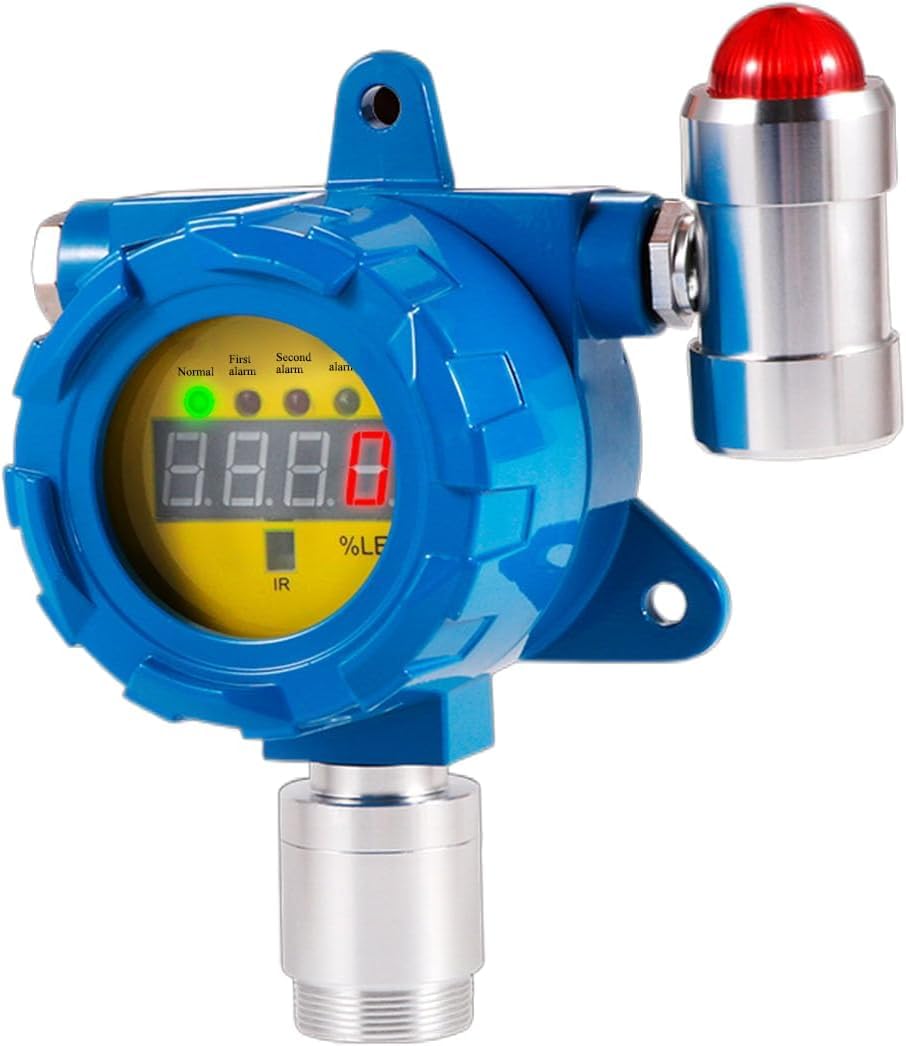 Whappocco Fixed Oxygen Monitoring Device, Wall-Mount Industrial O2 Monitor, 0–30% VOL, Digital Display, 4–20mA Output, Remote Control