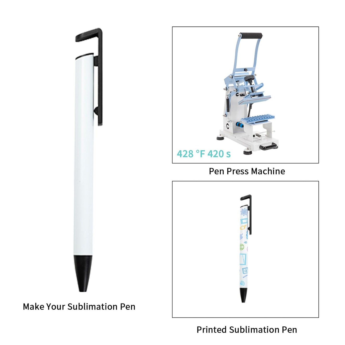 PYD Life Pen Heat Press Machine for Making Pens Sublimation Logo Patterns Bulk Printing 10 Pieces Sublimation Blank Pens