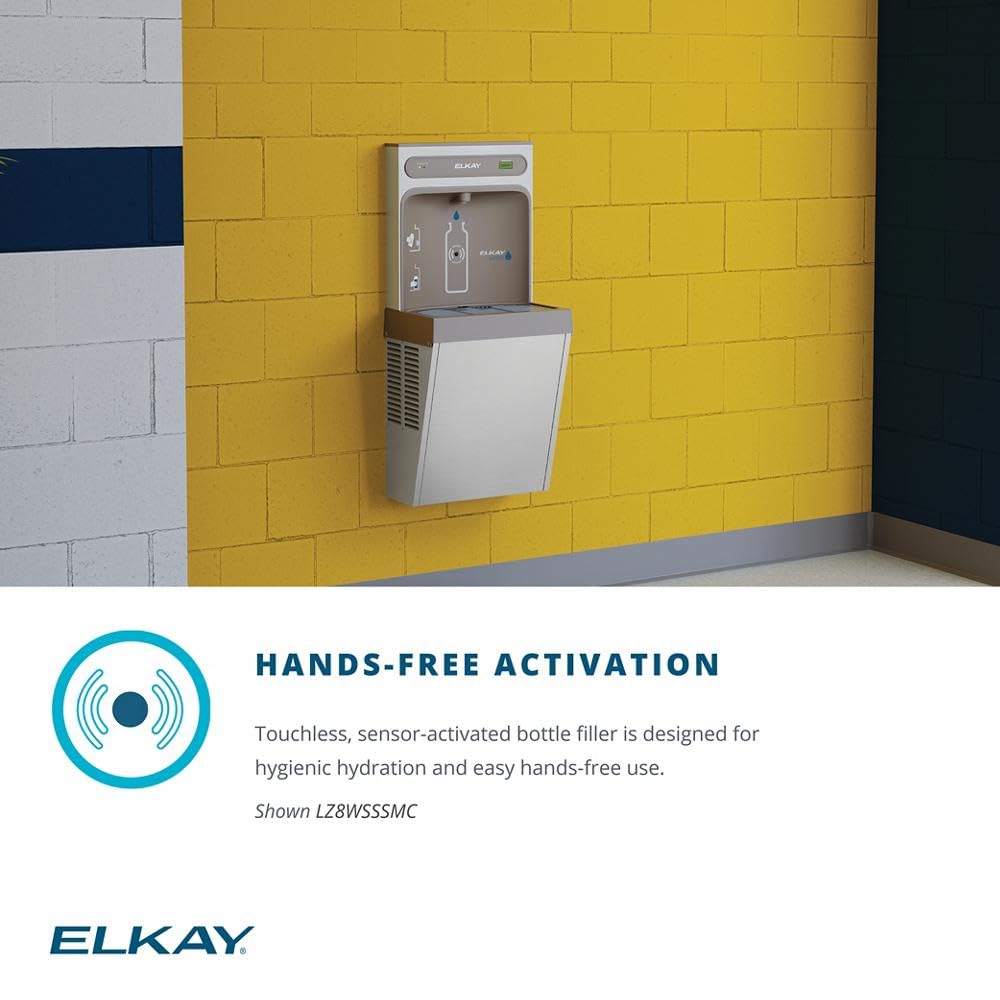 Elkay LZ8WSSSMC ezH2O Refrigerated Surface Mount Bottle Filling Station Filtered 8GPH Stainless Steel
