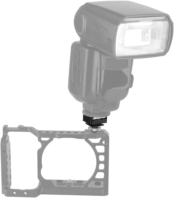 1/4 1/4"-20 Flash Shoe Mount Adapter to Thread Hole with Male Tripod Screw Adapter for Light Stands Umbrella Holder